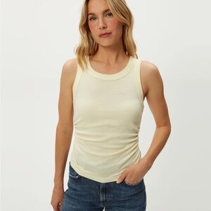 NWT Michael Stars Halley Ruched Tank Size M Limoncello